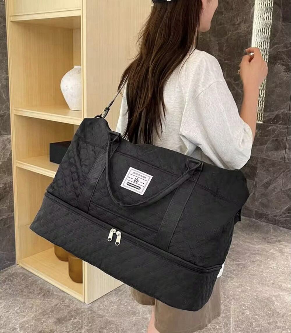 Large Capacity Travel Tote Bag, Diaper Bag, Wet & Dry Separation Gym Bag,